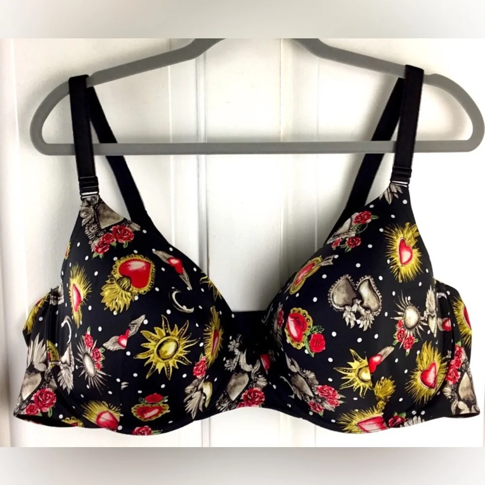 Torrid Curve Plunge Bra 50C Back Smoothing Padded Underwire Celestial EUC